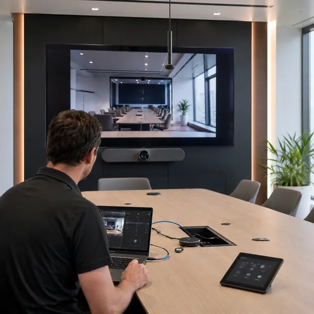 Professional meeting room audiovisual environment